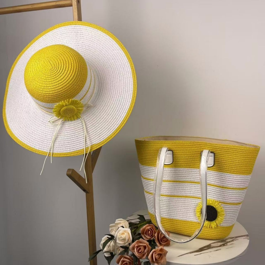 Elegant Strandveske med tilhørende solhatt Skanto