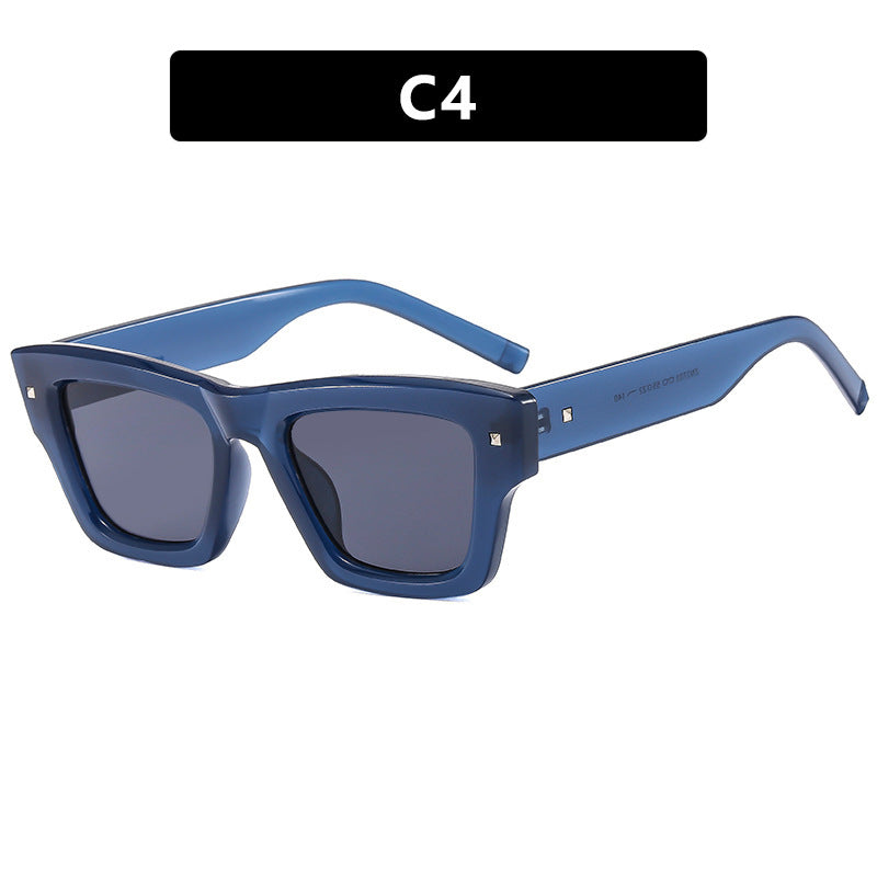 Women's fashionable rectangular glasses with faceted design Skanto