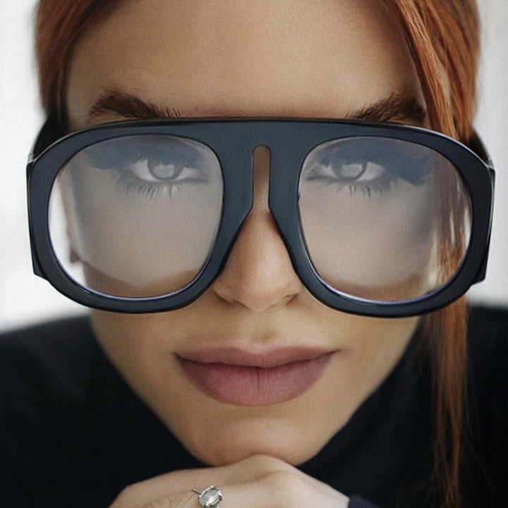 Dame trendy oversized solbriller med moteriktig fargeovergang Skanto