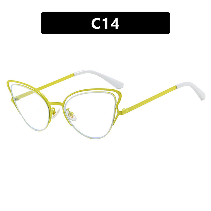 Women's Cat-Eye Glasses with Noble Metal Frame and Comfortable Fit Skanto