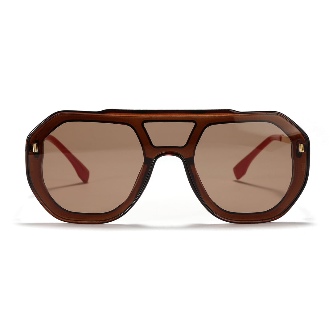 Dame oversized geometrisk solbrille med elegant ramme Skanto