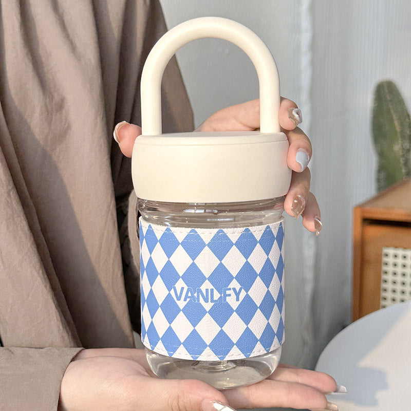 Damen Hochwertige Glas Trinkflasche mit ergonomisk håndtak Skanto