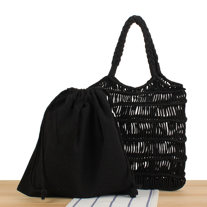 Braided tote bag with inner pouch Skanto