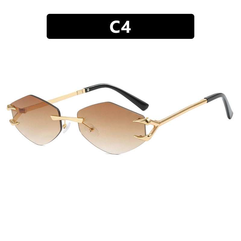 Damer geometrisk designer-solbrille med fremragende metallramme Skanto