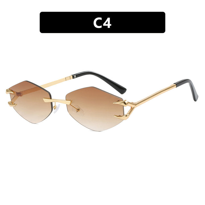 Damer geometrisk designer-solbrille med fremragende metallramme Skanto