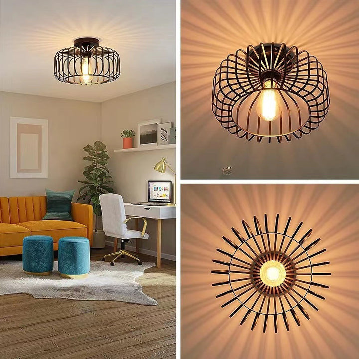 Skanto | Moderne Industriell Fuglebur Taklampe Svart