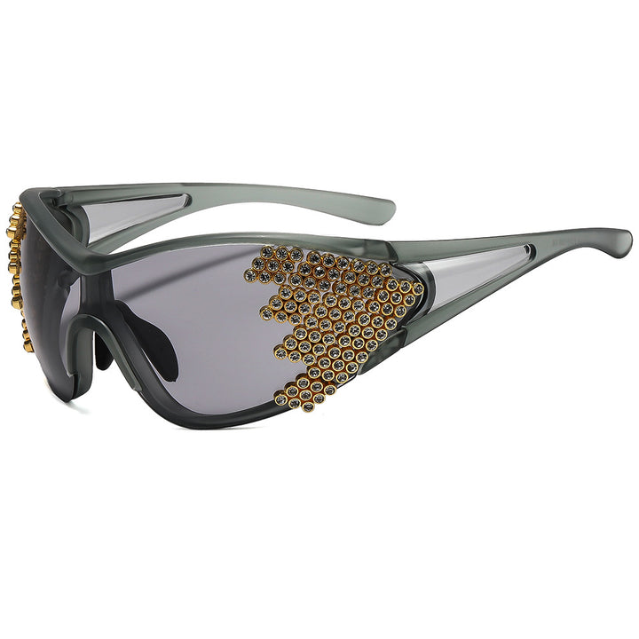 Dame Sporty Solbrille med glitrende dekor Skanto