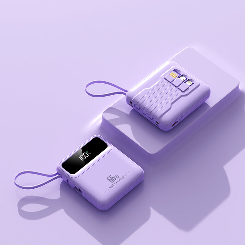 Kompakt powerbank med hurtiglading og digital batteristatus Skanto