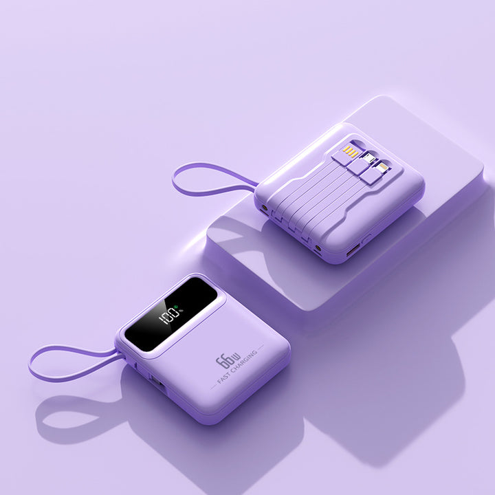 Kompakt powerbank med hurtiglading og digital batteristatus Skanto