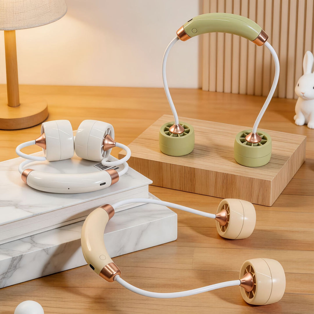 Bærbar nakkevifte med fleksibelt design og USB-tilkobling Skanto