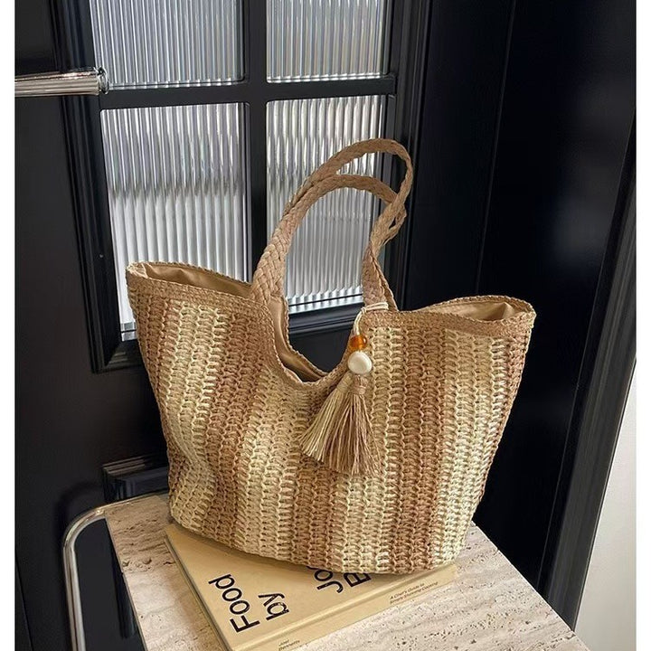 Designer Strandveske med Strukturert Veving Skanto