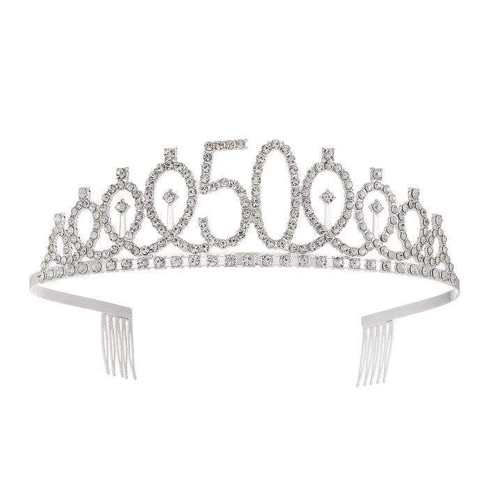 Damer krystall dekorert tiara med elegant design Skanto