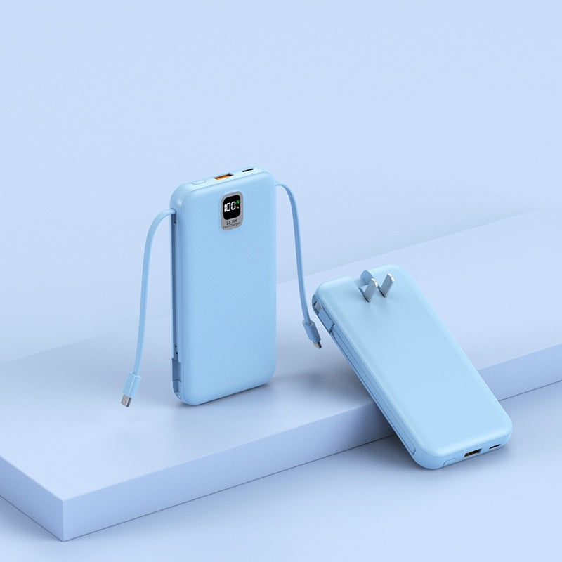 Bærbar Powerbank med integrert ladekabel og LED-display Skanto