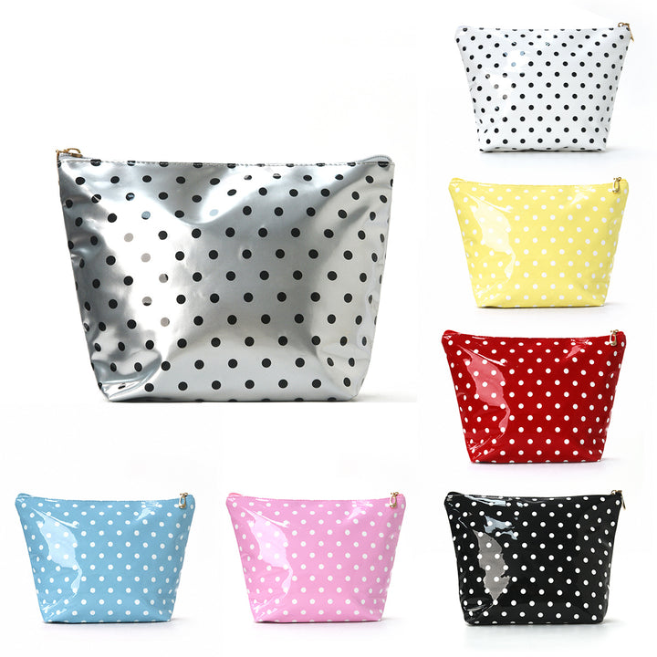 Vannavstøtende kosmetikkveske med polka-prikkedesign Skanto