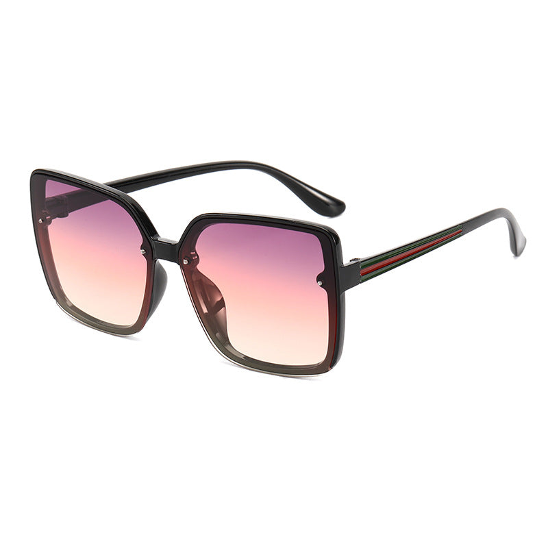 Dame Oversized-firkantet solbrille med kontrasterende ramme Skanto