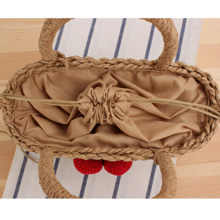 Shoulder Bag with Handmade Fruit Motif Skanto