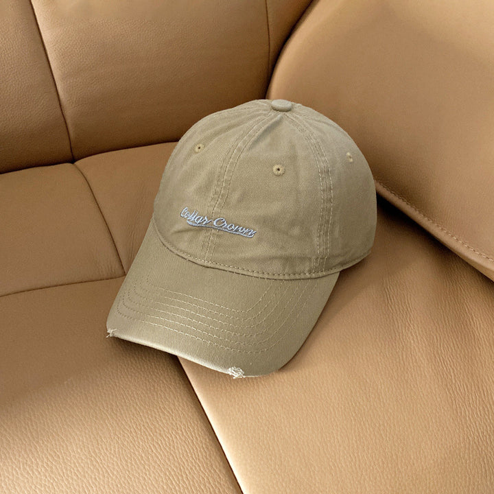 Kvinne Casual Distressed Cotton Baseball Cap Skanto