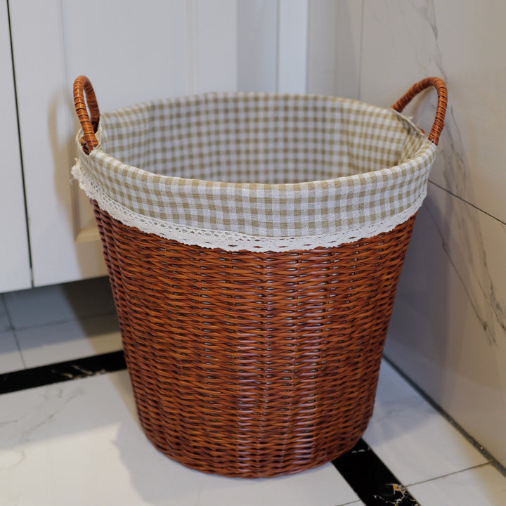 Vaskekurvsett laget av flettet materiale Skanto