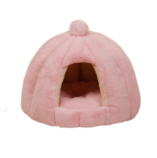 Plush Pumpkin-tema Kat Skjul Hundeseng