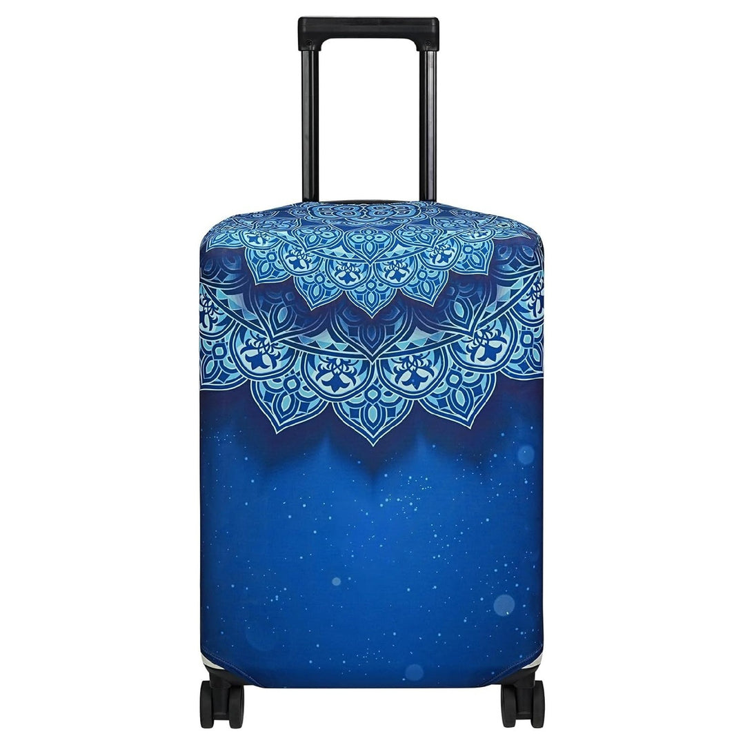 Unisex nan elastisk koffertrekk med mandala-motiv, debarbeskyttelse for teleskophåndtak og hjul Skanto