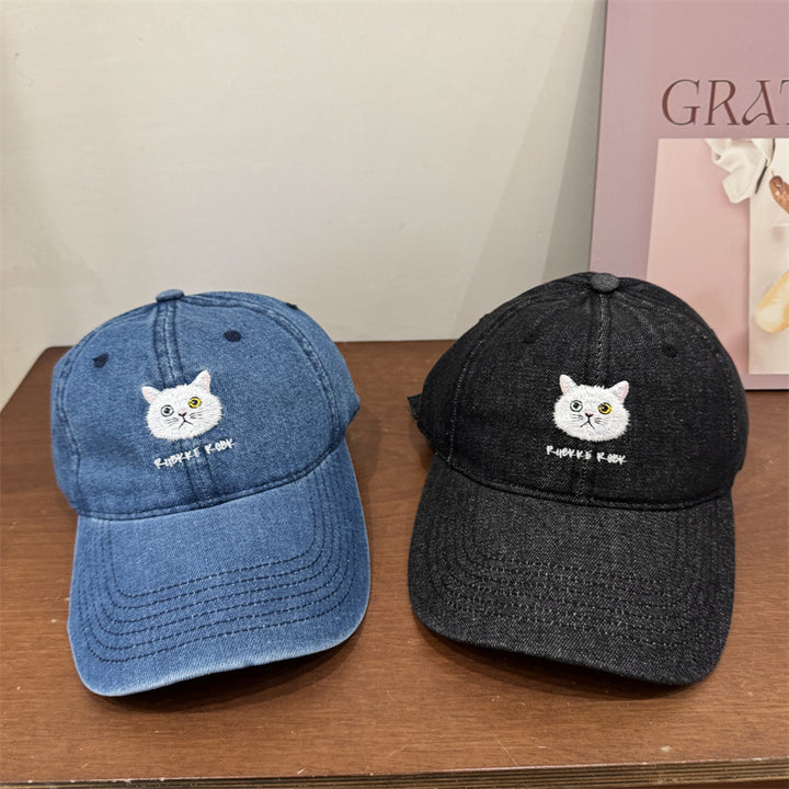 Kvinnenes avslappede bomulls baseball cap med kattedeling Skanto