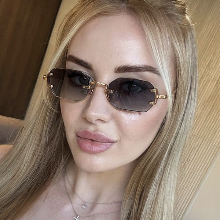 Women's geometric sunglasses with luxurious metal frame and protective UV filter Skanto