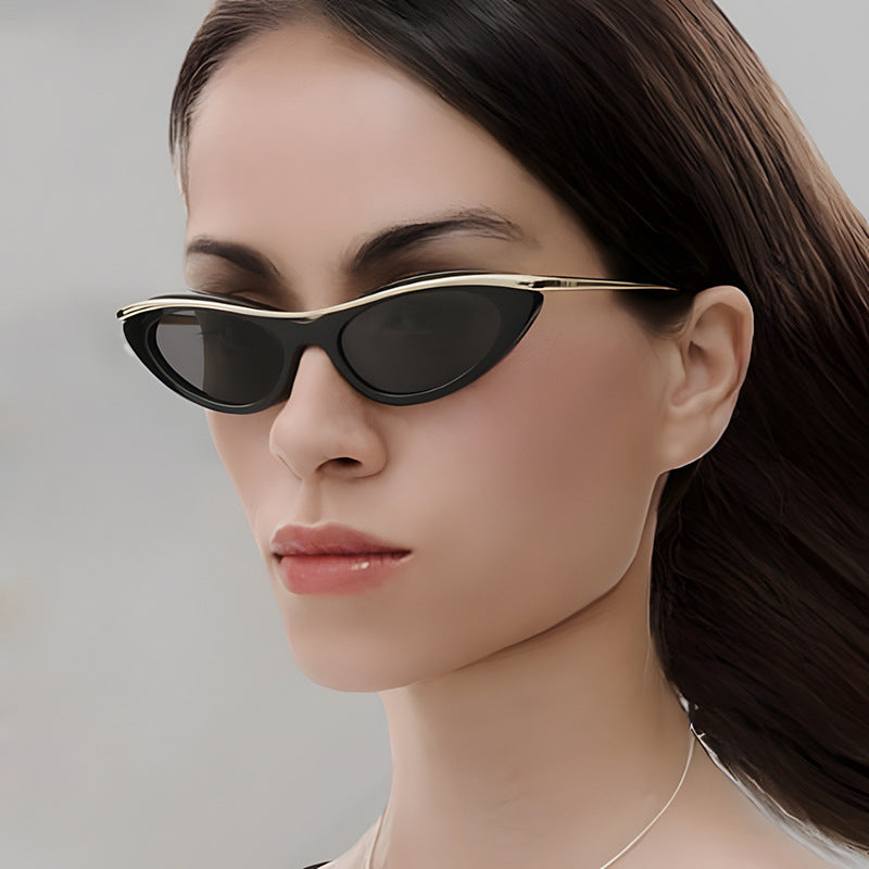 Dame Cat-Eye solbriller med elegant metallramme Skanto