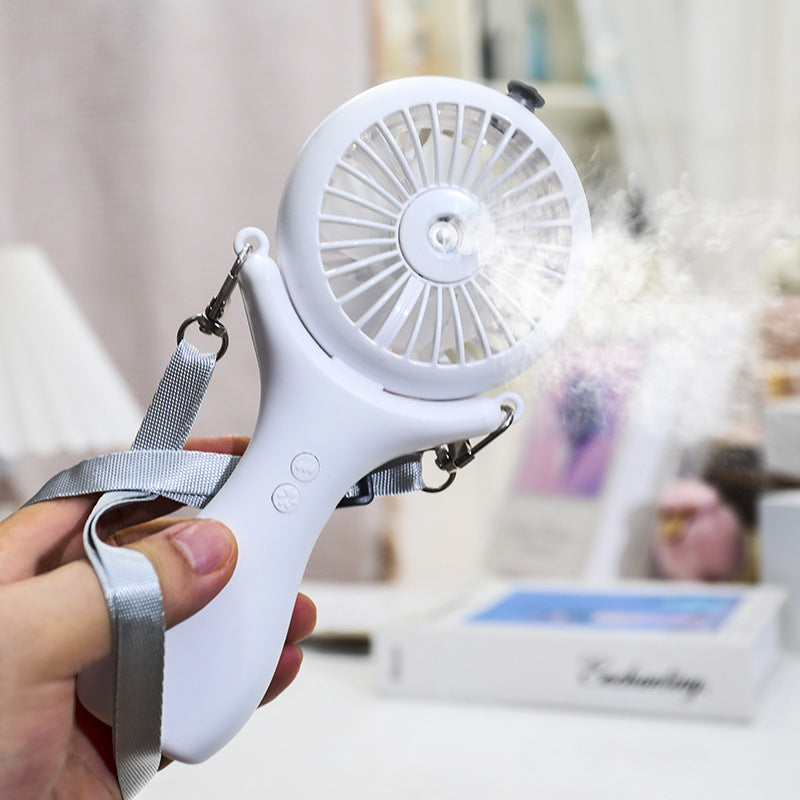 Dame bærbar håndvifte med ergonomisk design og sprayfunksjon Skanto