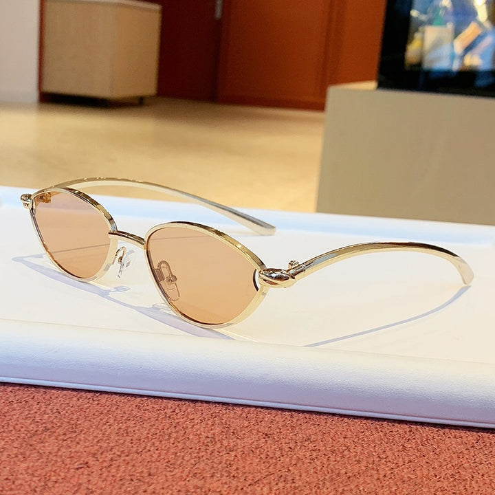 Women's Designer Sunglasses with Elegant Metal Frame and Protective Lenses Skanto