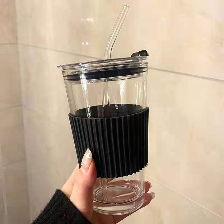 Damer multifunksjonell drikkekopp med integrert silikonbelegg og hygienisk lokk Skanto