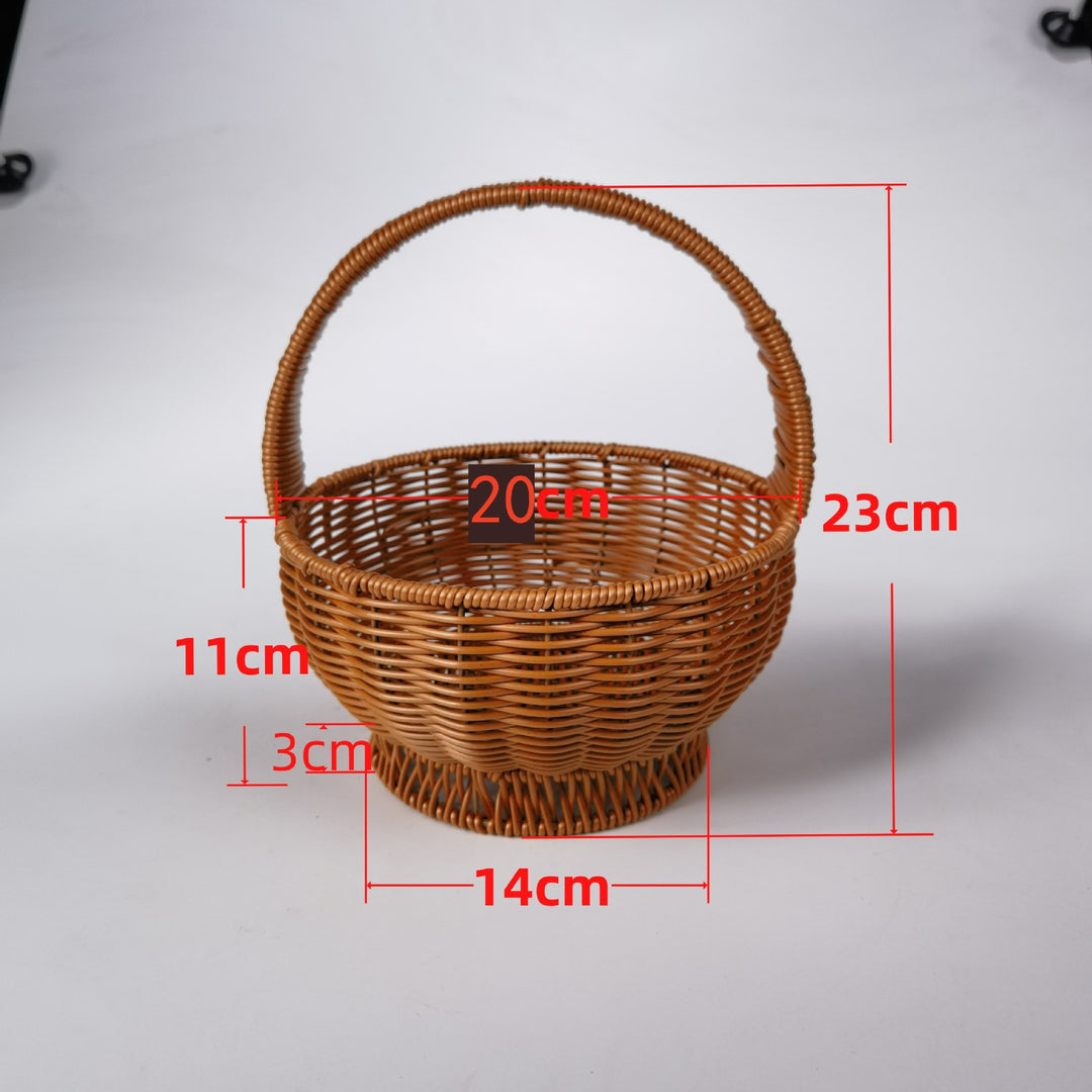 Dame håndlaget rattan kurv med håndtak Skanto