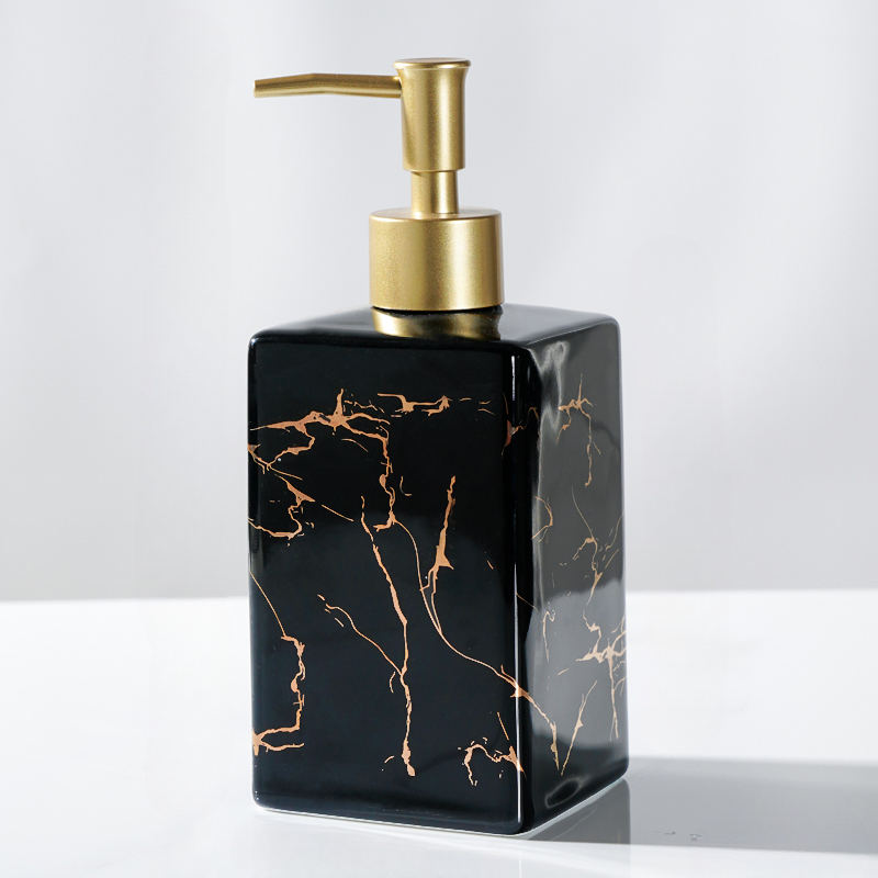 Marmor Keramisk Såpe- og Sjampo Dispenser - Modern Design | Skanto