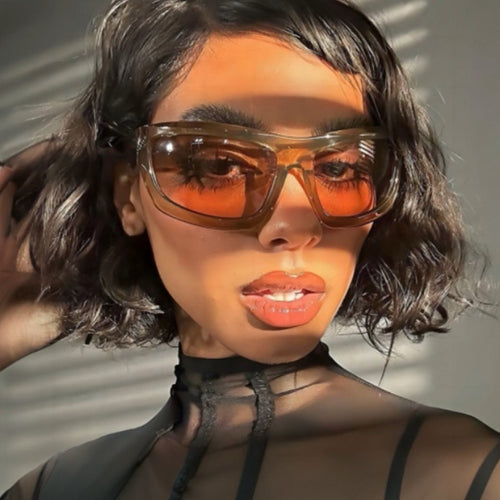 Women's trendy square sunglasses with transparent frame and comfortable lenses Skanto