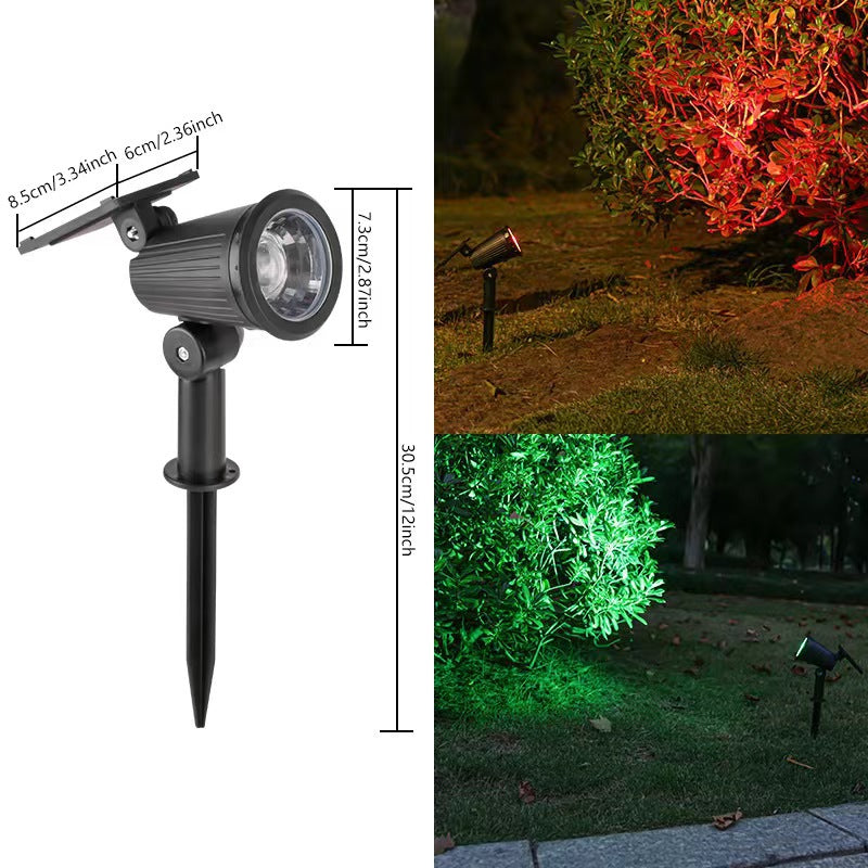 Justerbar Solar LED Hage Spotlight Stake Med Svingbart Hode Integrert Solcellepanel Og Værbestandig Hus Skanto