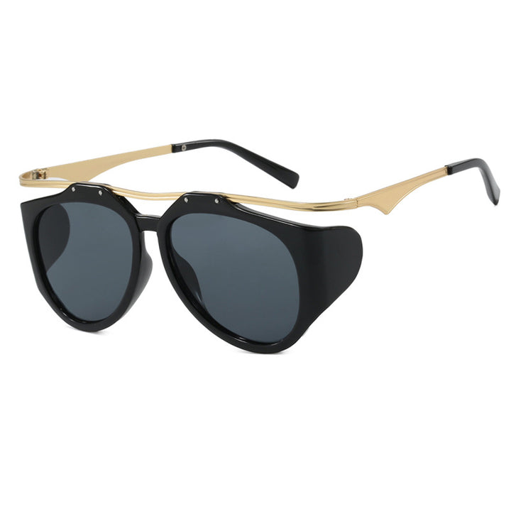 Dame Cat-Eye solbriller med unikt design og beskyttende glass Skanto