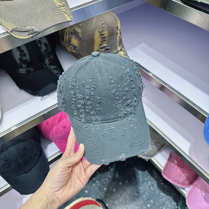 Kvinne Slitt Denim-Style Baseball Caps Skanto