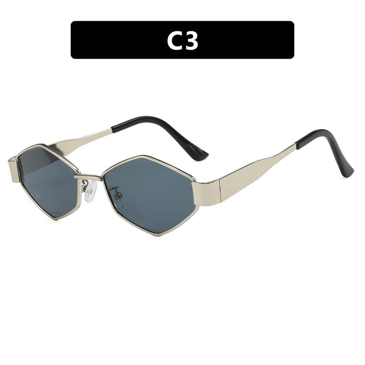 Women's geometric sunglasses with slim metal frame and polarized lenses Skanto
