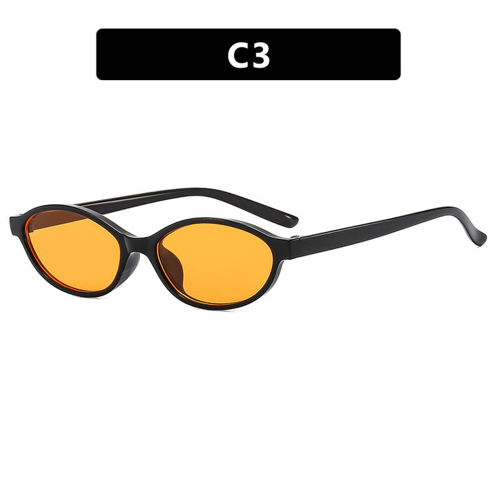 Women's oval sunglasses with transparent frame and UV protection Skanto