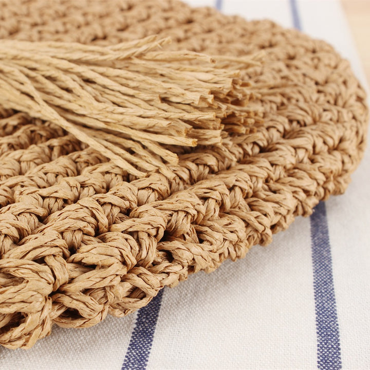 Shoulder bag with hand-knotted macrame and fringes Skanto
