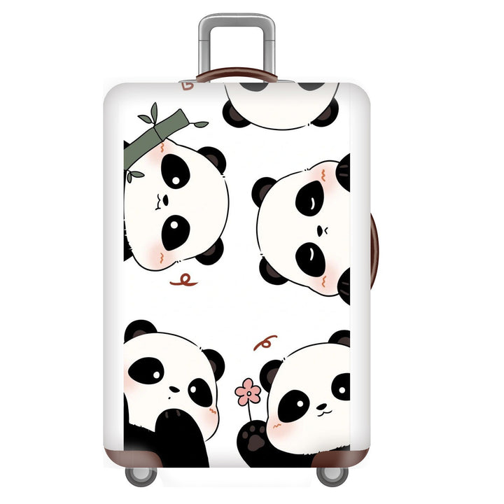 Unisex nan elastisk koffertrekk for hardplast trolley med søtt panda-motiv, elastisk beskyttelsestrekk med håndtak- og hjulåpninger Skanto