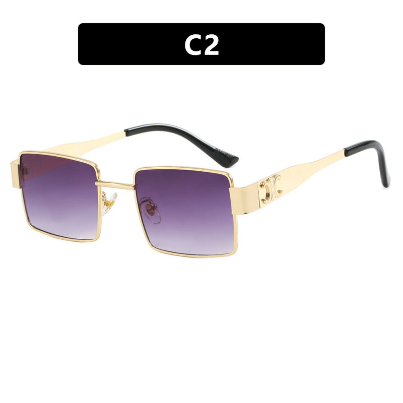 Women's fashionable rectangular sunglasses with high-quality metal frame and polarized lenses Skanto