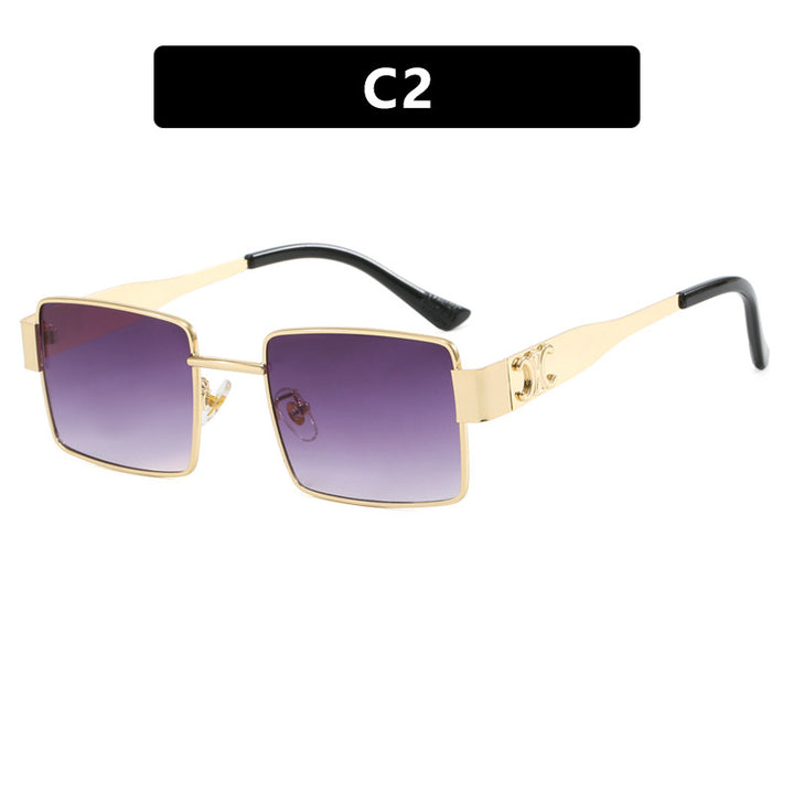 Women's fashionable rectangular sunglasses with high-quality metal frame and polarized lenses Skanto