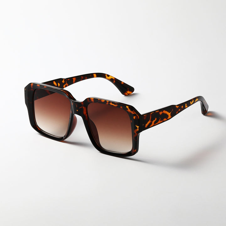 Dame moteriktig kvadratisk solbrille i moderne skilpadde-design Skanto