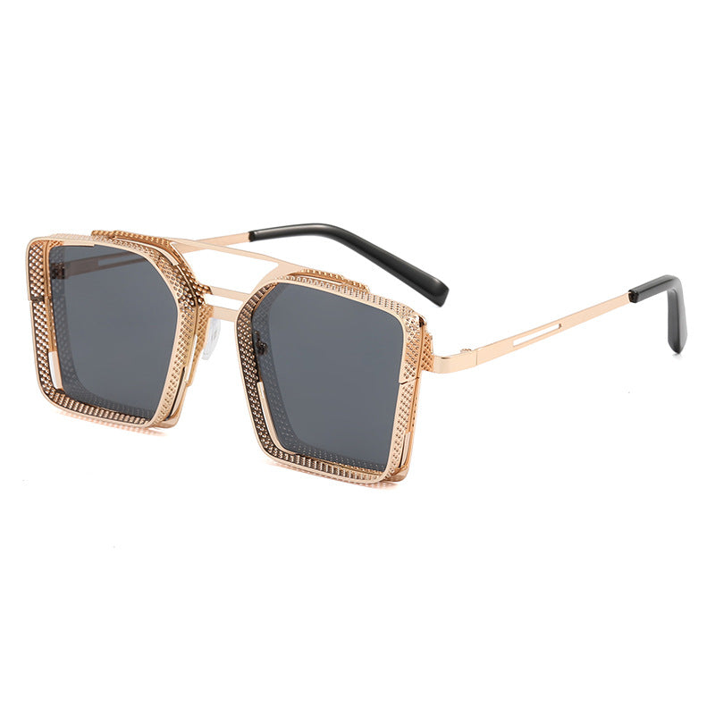 Dame oversized solbrille med luksuriøst design og geometrisk ramme Skanto
