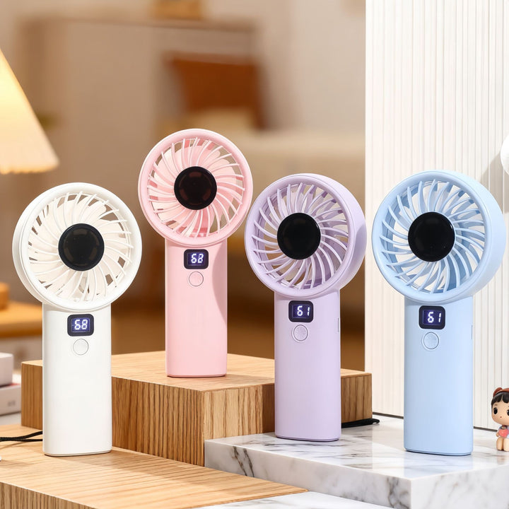 Dame bærbar Mini-vifte med digital skjerm og ergonomisk design Skanto