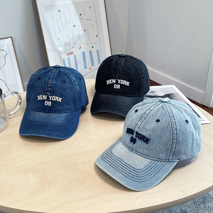 Herre Slitt Denim Baseball Caps Skanto