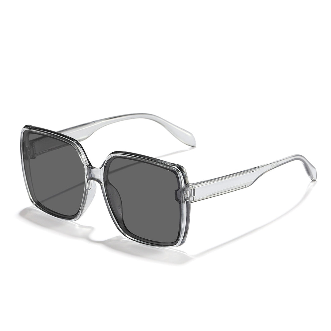 Dame oversized solbrille med moderne kvadratisk ramme og beskyttende glass Skanto