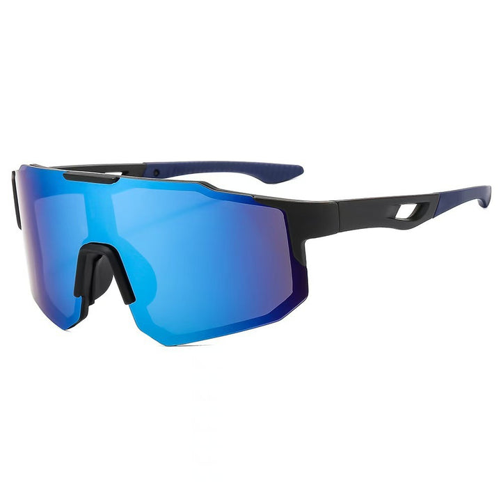 Unisex nan sporty sykkel-solbriller med ett-stykk visir, UV-beskyttelse og gummierte nesepads Skanto