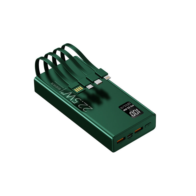 Multifunksjonell powerbank med integrert kabelsystem og digital effektvisning Skanto