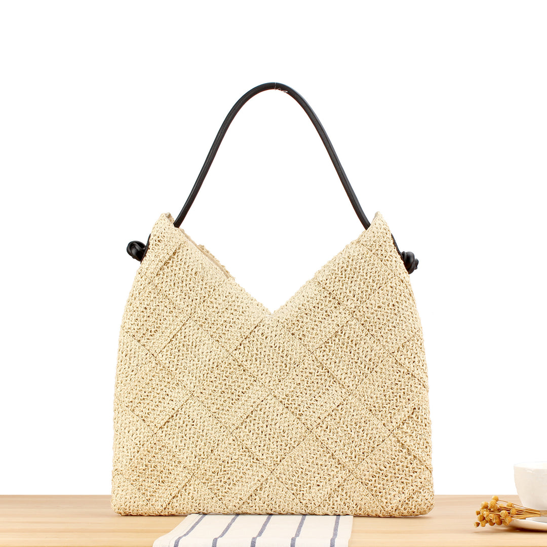 Handbag with modern geometric knit pattern Skanto